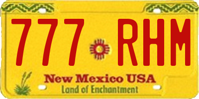 NM license plate 777RHM