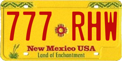 NM license plate 777RHW