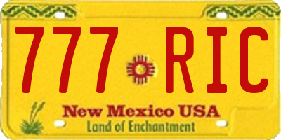 NM license plate 777RIC