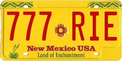 NM license plate 777RIE