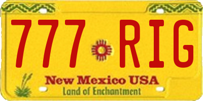 NM license plate 777RIG