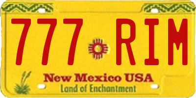 NM license plate 777RIM