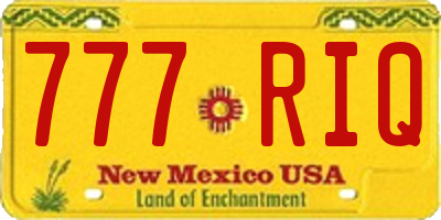 NM license plate 777RIQ