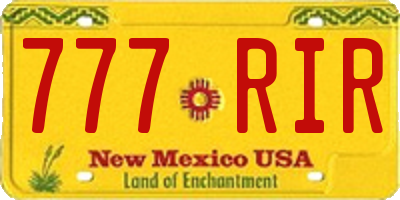 NM license plate 777RIR