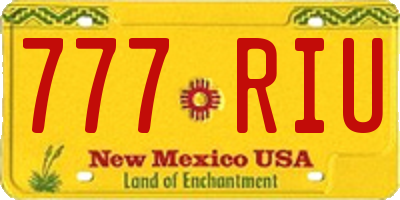 NM license plate 777RIU