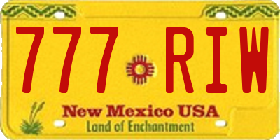 NM license plate 777RIW