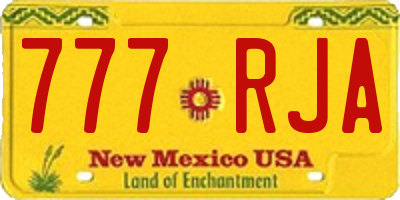 NM license plate 777RJA