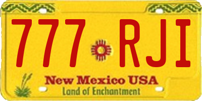 NM license plate 777RJI
