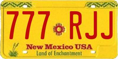 NM license plate 777RJJ
