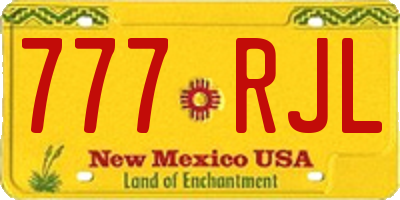 NM license plate 777RJL