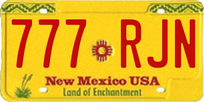 NM license plate 777RJN