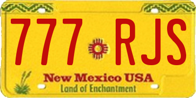 NM license plate 777RJS