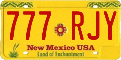 NM license plate 777RJY