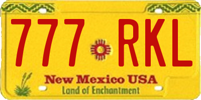 NM license plate 777RKL