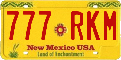 NM license plate 777RKM