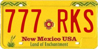 NM license plate 777RKS