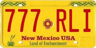 NM license plate 777RLI