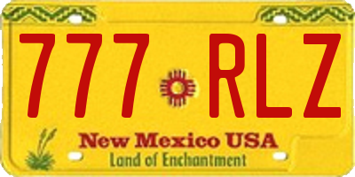 NM license plate 777RLZ
