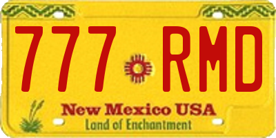 NM license plate 777RMD