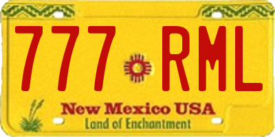 NM license plate 777RML