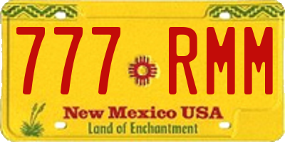 NM license plate 777RMM