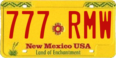 NM license plate 777RMW