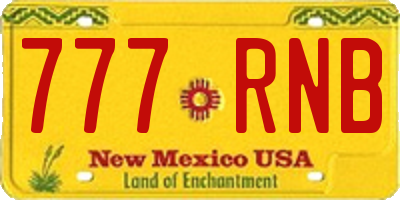NM license plate 777RNB