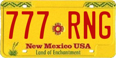 NM license plate 777RNG