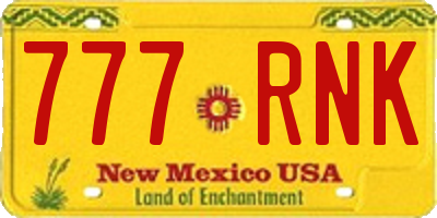 NM license plate 777RNK