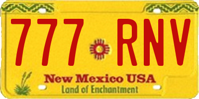 NM license plate 777RNV