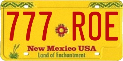 NM license plate 777ROE