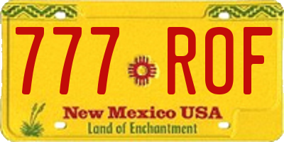 NM license plate 777ROF