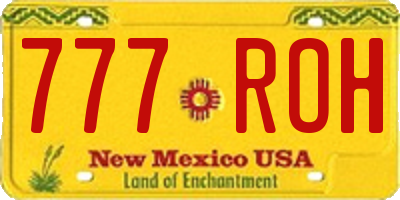 NM license plate 777ROH