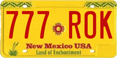 NM license plate 777ROK