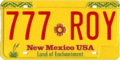 NM license plate 777ROY