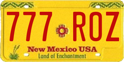NM license plate 777ROZ