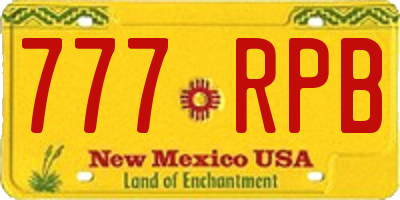 NM license plate 777RPB