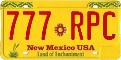 NM license plate 777RPC