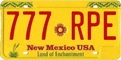 NM license plate 777RPE
