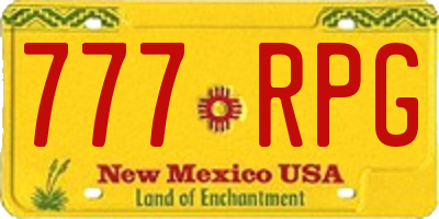 NM license plate 777RPG