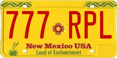 NM license plate 777RPL
