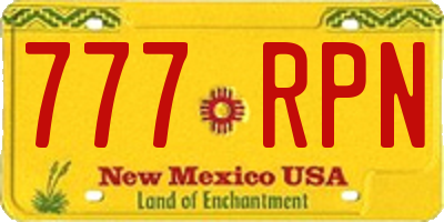 NM license plate 777RPN