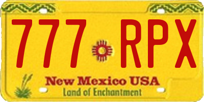 NM license plate 777RPX