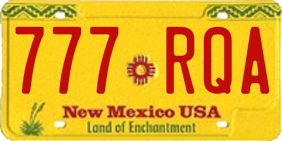 NM license plate 777RQA