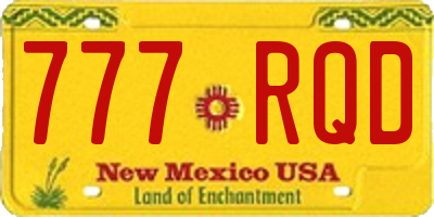 NM license plate 777RQD