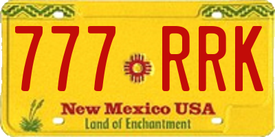 NM license plate 777RRK