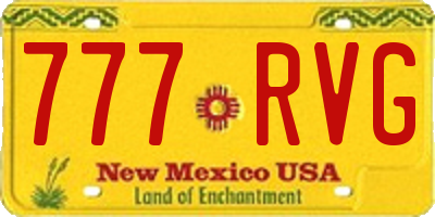 NM license plate 777RVG