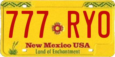 NM license plate 777RYO