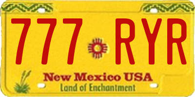 NM license plate 777RYR