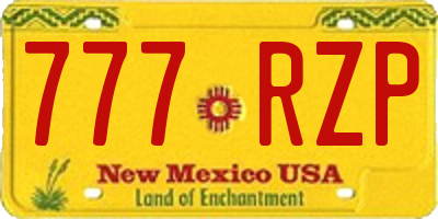NM license plate 777RZP